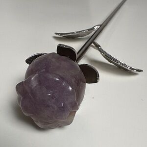 Elegant Silver and Purple Rose